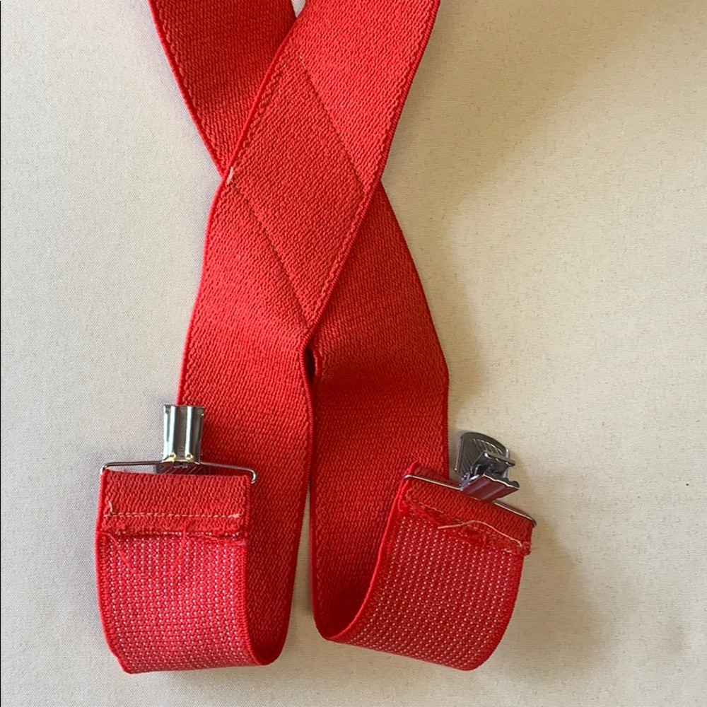 Vintage Red Thick Suspenders | 70’s Grandpa Gear | Rockabilly Punk Rock Hipster - Picture 7 of 10
